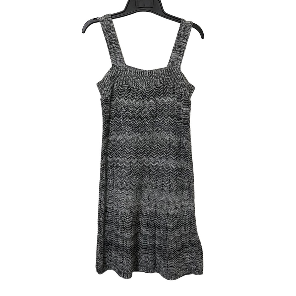 Sweater Project Knit Herringbone Gray Dress